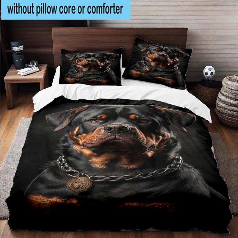 Butterflies And Bulldog Garden 3pcs Bedding,Including 1pc Duvet Cover And 2pcs Pillowcases Perfect for Christmas,Ideal for Bedroom, Dormitory