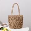 New straw bag hollow flower straw bag woven bag women's bag shoulder portable seaside vacation beach bag rattan bag