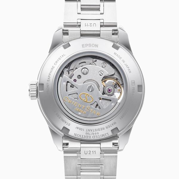 Orient RK-AT0019L (Contemporary Semi-Skeleton Moving Blue Men's Metal Limited) Round Watch Silver
