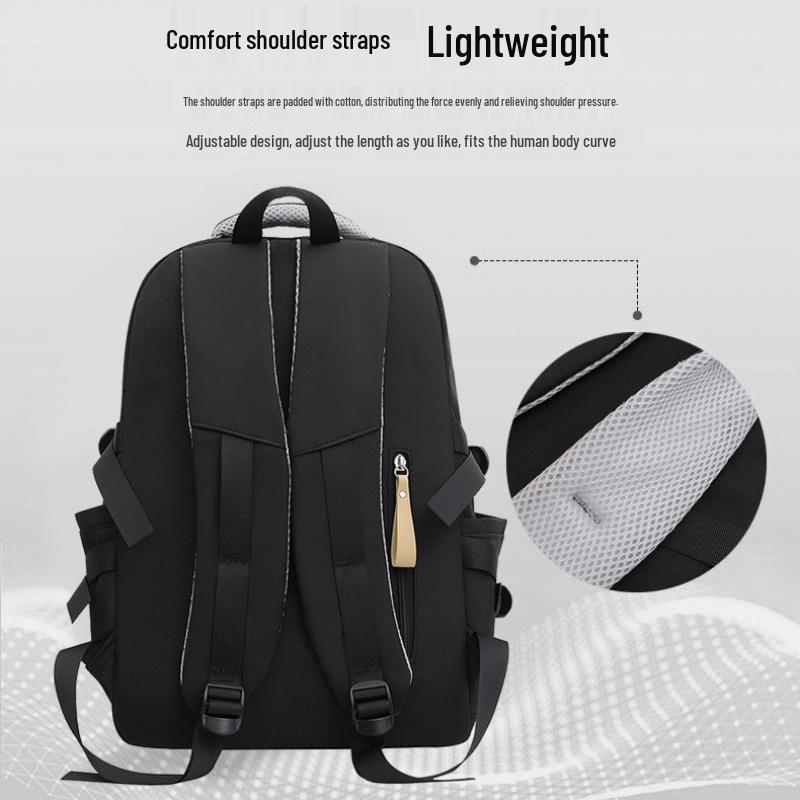 Trend Nylon Backpack for High School Students - Large Capacity Unisex Campus Bag, One Piece Design