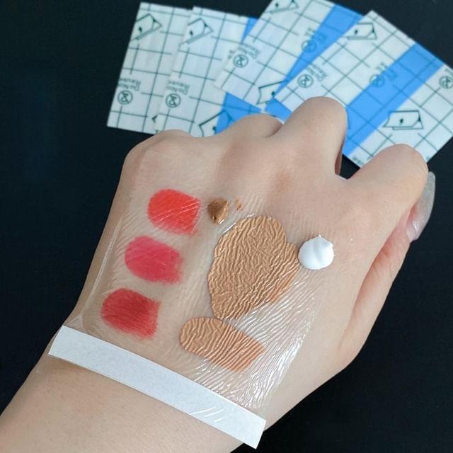 denivyse - Set of 30: Disposable Transparent Adhesive Makeup Mixing Palette Transparent - 6cm x 6cm