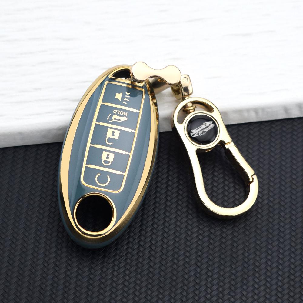 TPU Car Key Case For Nissan Qashqai J10 J11 X-Trail T32 T31 Kicks Pathfinder Tiida Juke Note 5 Buttons Key Cover Key Chain