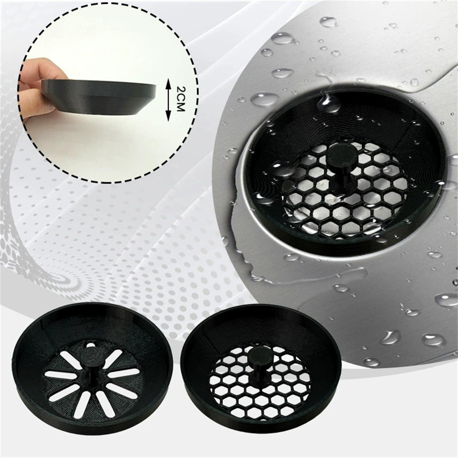

Kitchen & Bathroom Sink Filters – Recyclable Plastic Hole Covers A & B, Water Trough & Strainer Tool One Size чорний