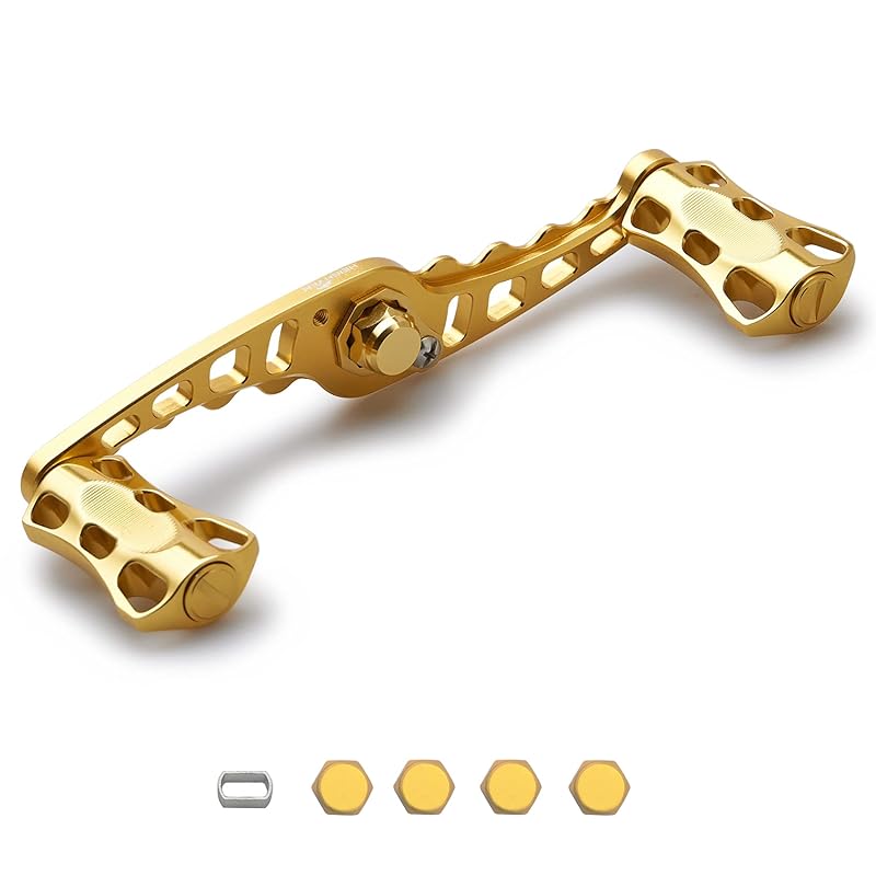 

HEIGHTEN 95/110mm reel handle Shimano Daiwa Abu common use bait reel for Wave Series (110mm, gold) (205)