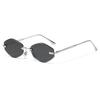 Fashion Rimless Sunglasses for Women Vintage Retro Trendy Design Metal Material Small Frame Vintage Rhombus Rimless UV400 Shades Men Eyeglasses