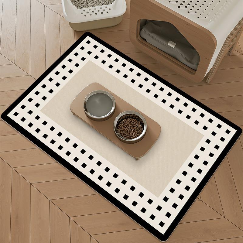 Pet Eating Mat Cat Dog Floor Mats Waterproof Urine-proof Carpet Black White Advanced Minimalist Home Decoration Rug for Kitchen