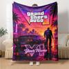Grand Theft Auto Customize Text Blanket Gift Personalized Blanket Soft Warm Cozy Throw For Office Chair Livingroom Bed Sofa Four Seasons Universal