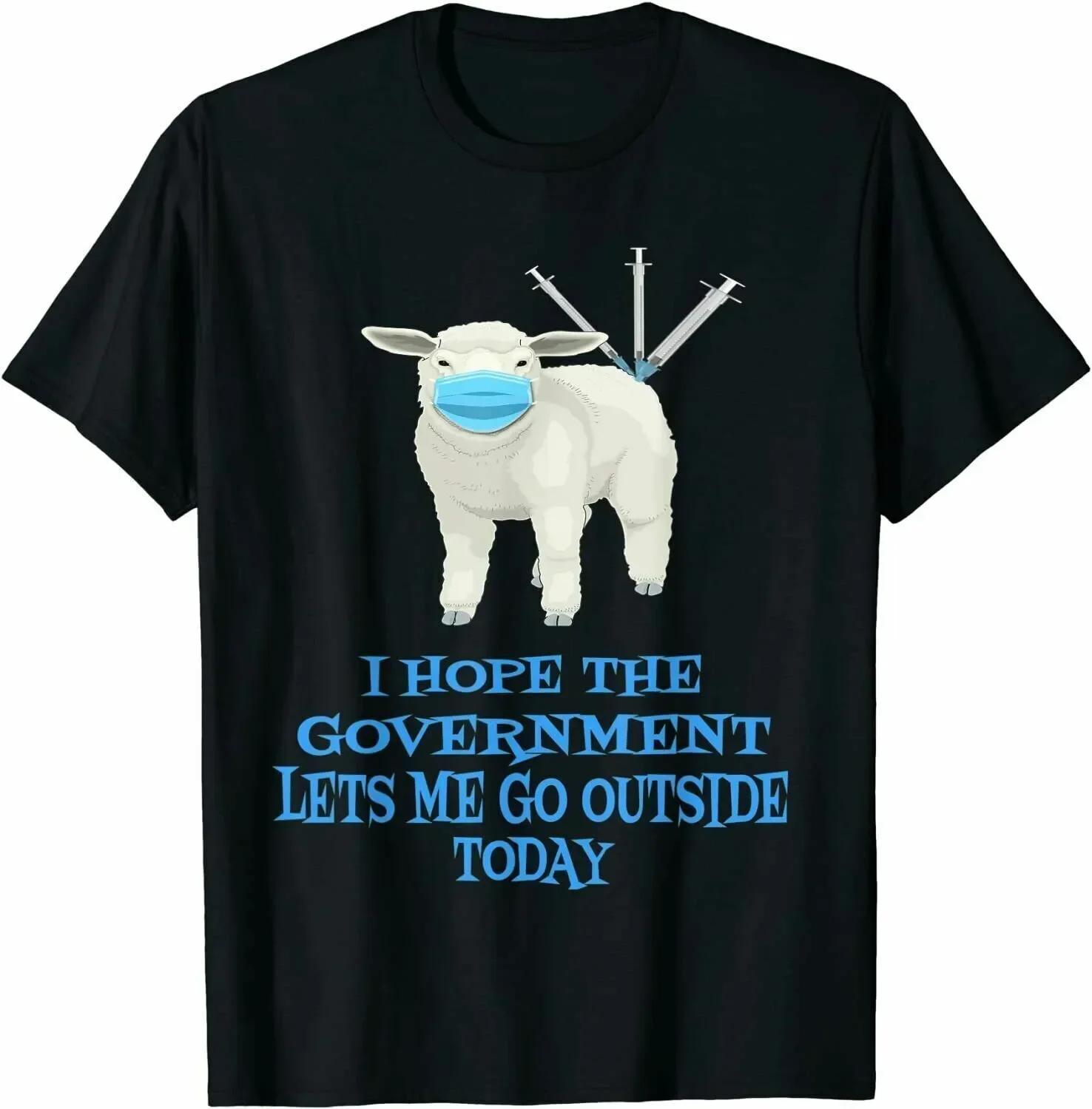 Кавайная Смешная Овца Овцы Анти Вакцина Вакцинация Маска Мандат Хочет ВЫЙТИ Наружу Футболка Женщина Мужчина Винтажная Мультяшная Печатная Футболка S
