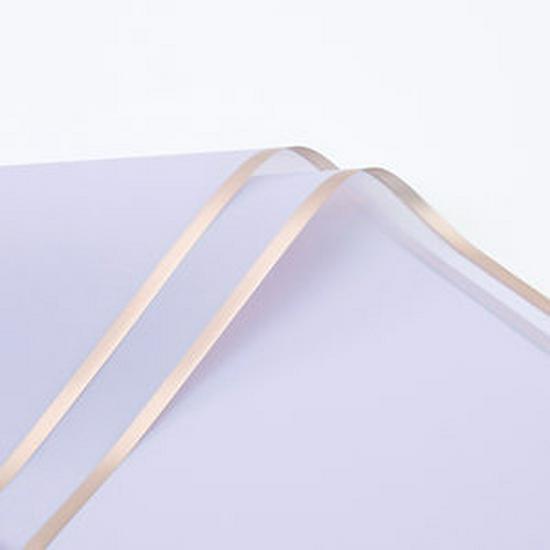 

5-дротова водонепроникна желейна плівка, золотий край, квітковий папір Fog Bread, обгортка для букетів квітів (20 аркушів) Lavender Purple 58*58CM (20 sheets); 56*56CM