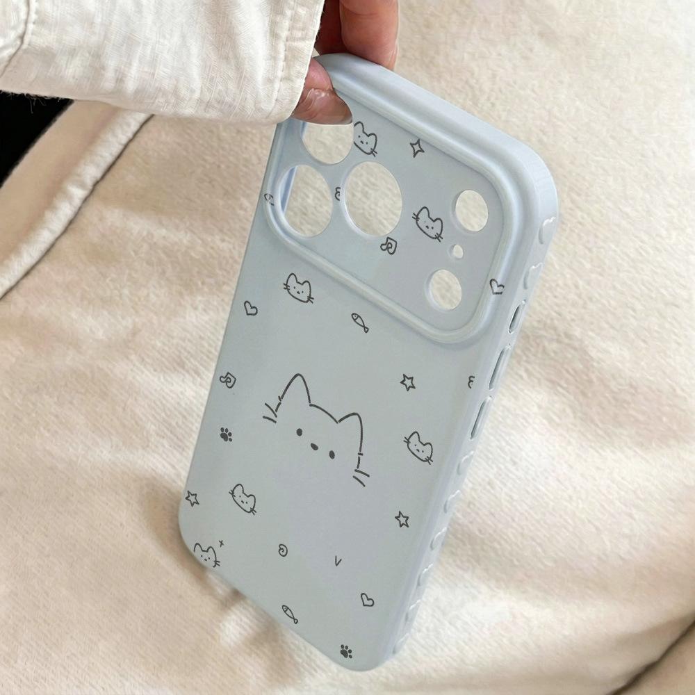 Applicable to Apple 17PROMAX graffiti lines cat knot mobile phone case Apple 16/15 cute 14/13 soft case
