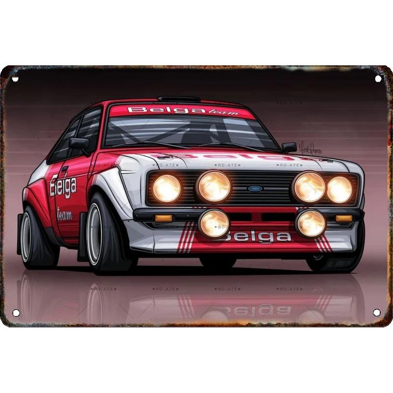 Kovová nástěnná cedule Bar v garáži, Dekorativní plaketa do interiéru auta 20x30cm