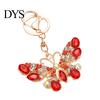 Anti-oxidation Keychain Pendant Sparkling Rhinestones Butterfly Design Key Chain with Lobster Clasp Backpacks Car Bags Decorative Accessory