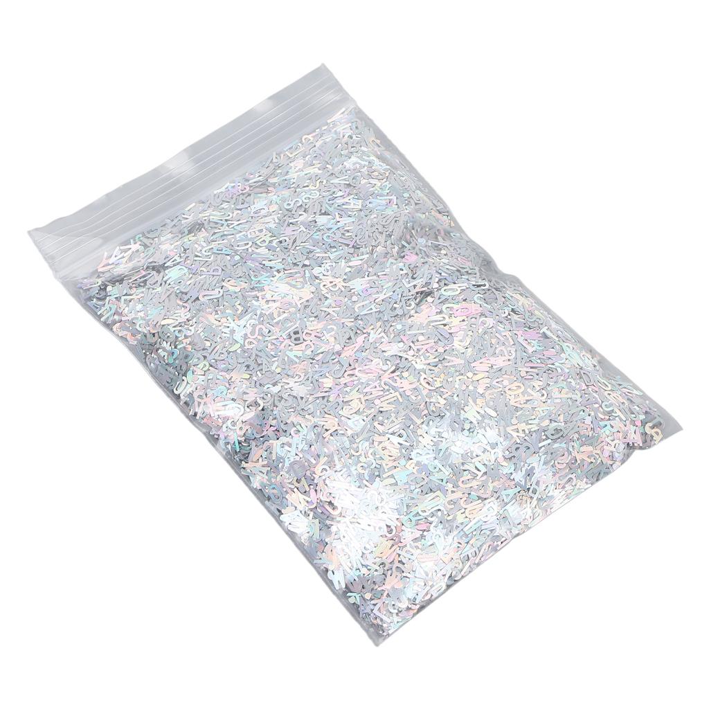 English Letter Nail Sequins Holographic Nail Glitter Letters Sequins Flakes for Manicure Decoration