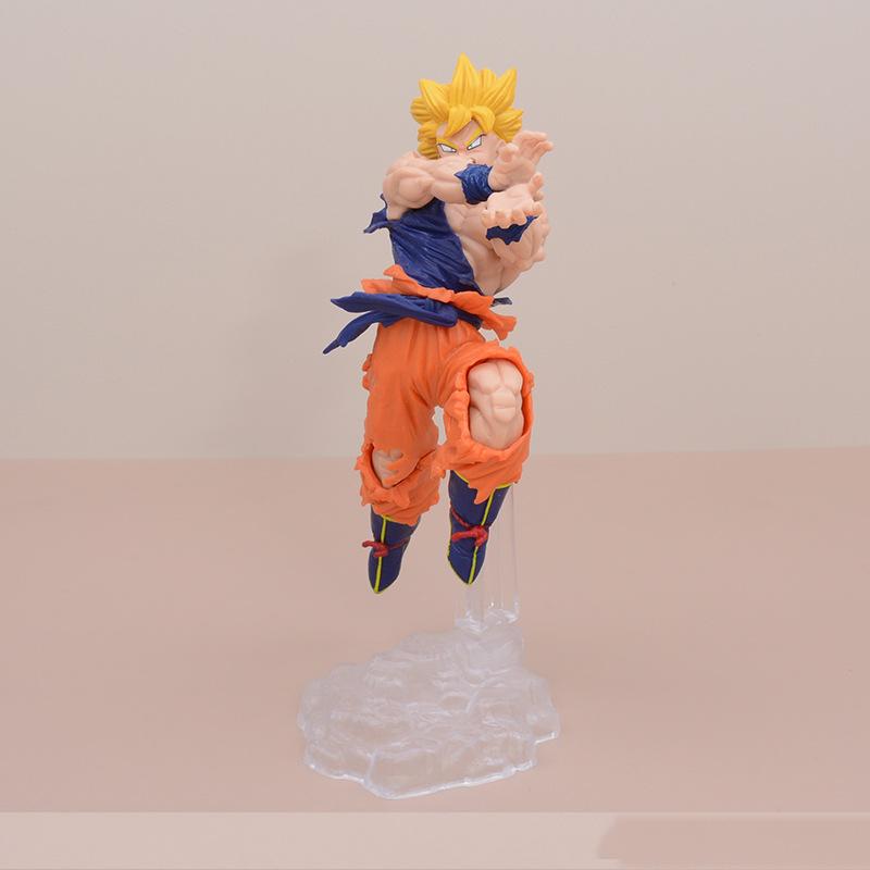 Dragon Ball Handmade Model Dragon Ball Shock Wave Super Saiyan Silver Hair Sun Wukong Brolli Anime Accessories 21CM