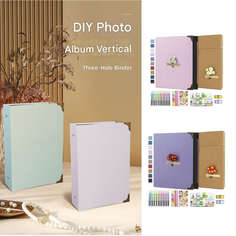 DIY Sada Fotoalba Scrapbook s Tužkou Páskou a Samolepkami Kraftový Papír Pamětní Kniha Potřeby pro Scrapbooking Valentýnský Dárek