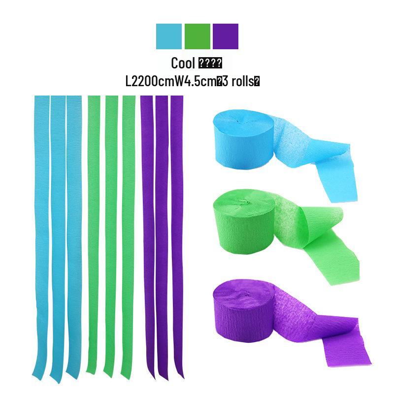 3-Pack Colored Crepe Paper Streamers for Birthday Decorations