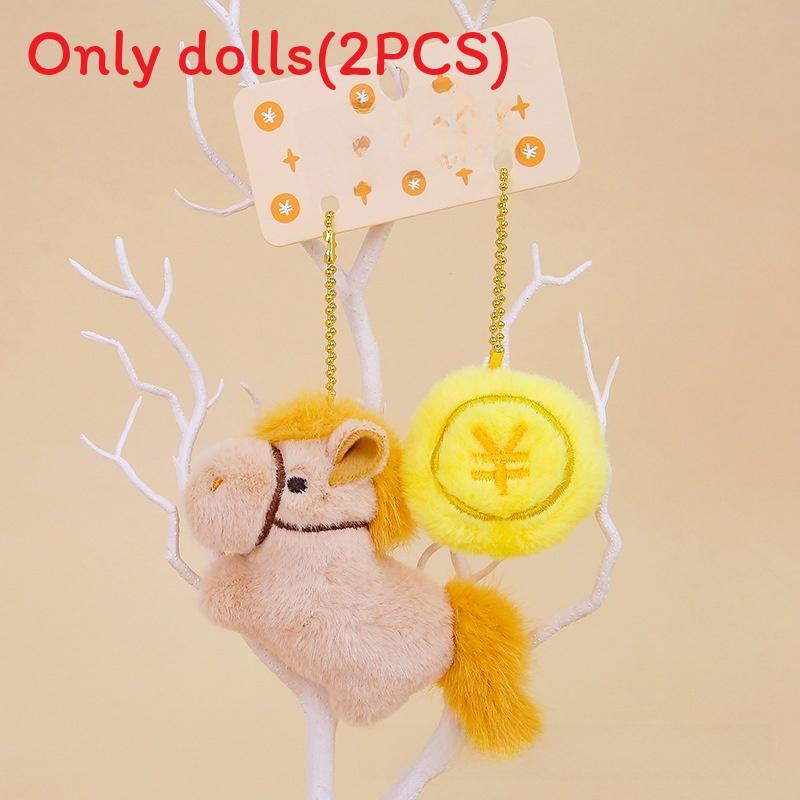 Plush Horse Keychain With Money Favors For New Year Decor And Bag Ornament