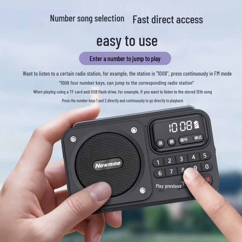 Radio Portatile AM/FM Newmine N123 Spina CN (adattatore incluso)
