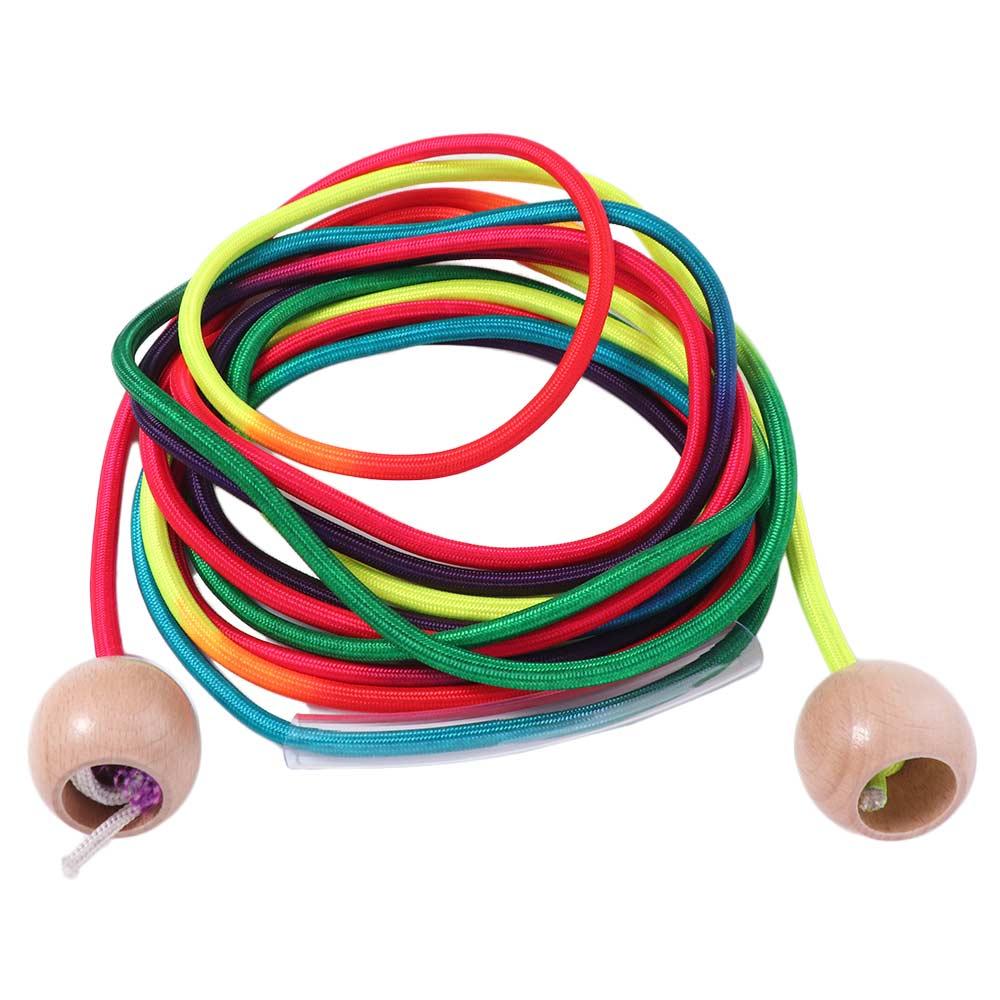 Anti-Slip Rainbow Long Rope Outdoor Fun Workout Gym Group Skipping Rope Exercise Ball Handle 5m Jump Rope School Sports