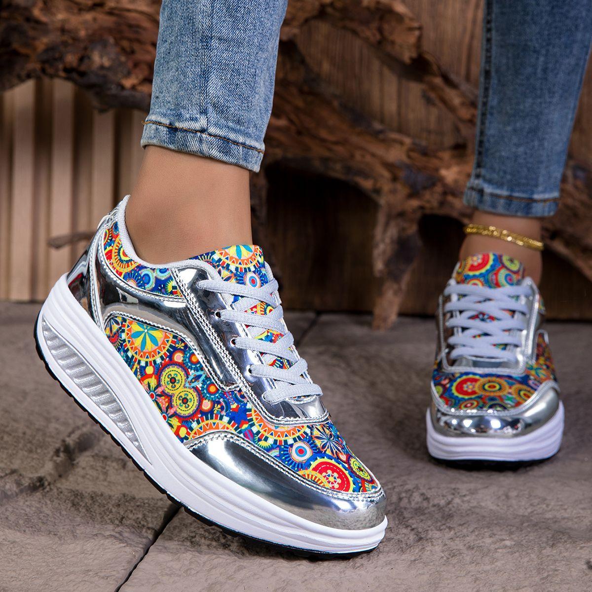 

Height Increasing Plus Size Trendy Shoes for Women s Casual Wear with Soft Soles That Appear Taller 43 серебряный