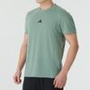 Adidas Logo Comfortable Breathable Running Training Short Sleeve T-Shirt Men Tops Green JI5768