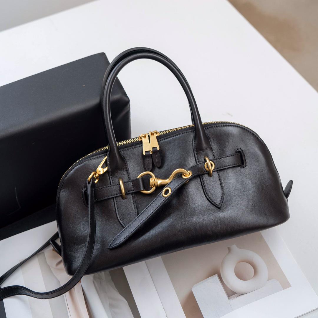 

2024 Новая сумка Boston Small из натуральной кожи - женская сумка-мессенджер высокого класса для ношения в руке и через плечо 34x13x18 cm