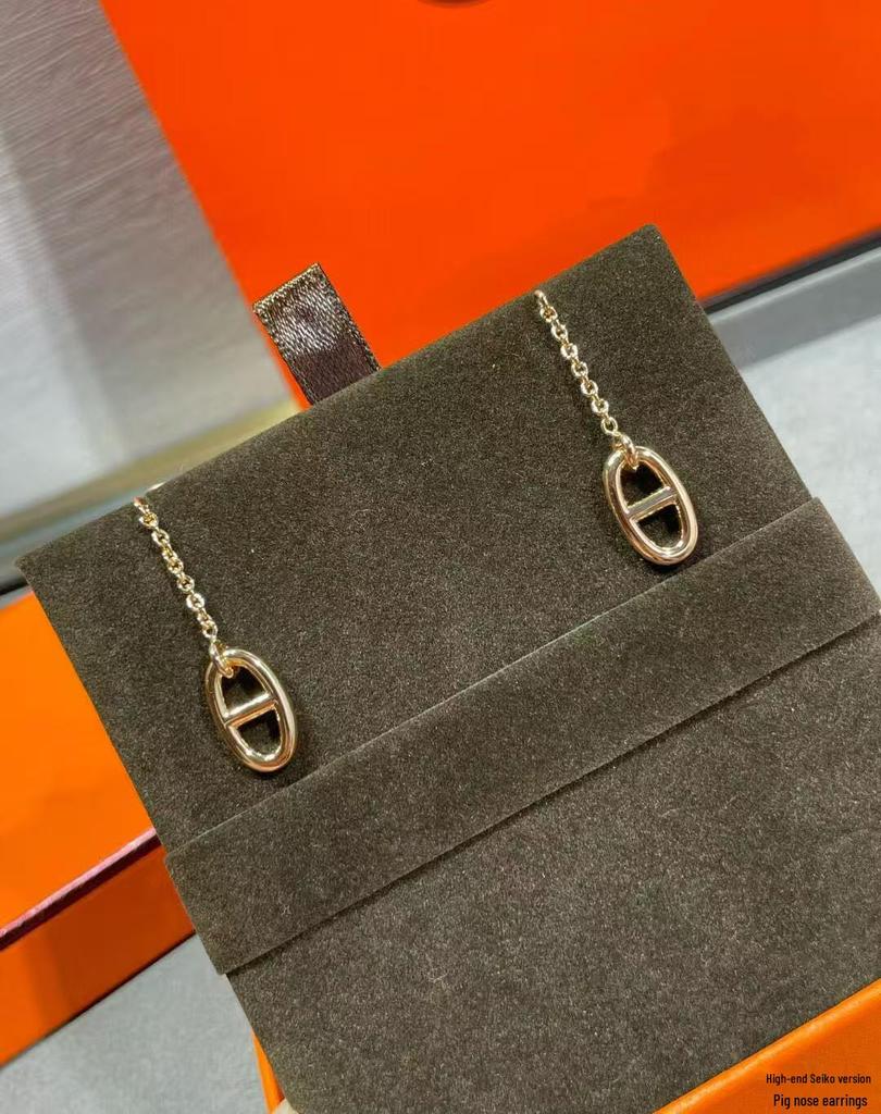 V Vergoldet Mi Gold Liebe Zuhause H Schweinenase Quaste Hängende Ohrringe - Hochwertiger Exquisiter Schmuck.