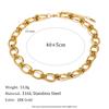 MamacitaSlay 316L Stainless Steel Geometric Bracelet Necklace 18K Gold Plated Waterproof Jewelry Set Women's Unique Accessories