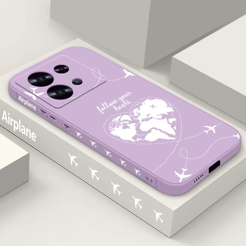 Global Flight Airplane Print Lanyard Case For Xiaomi 14T 13T 11T Pro Funda Redmi Note 14 13 Pro 5G 12 11 Soft TPU Silicone Cover
