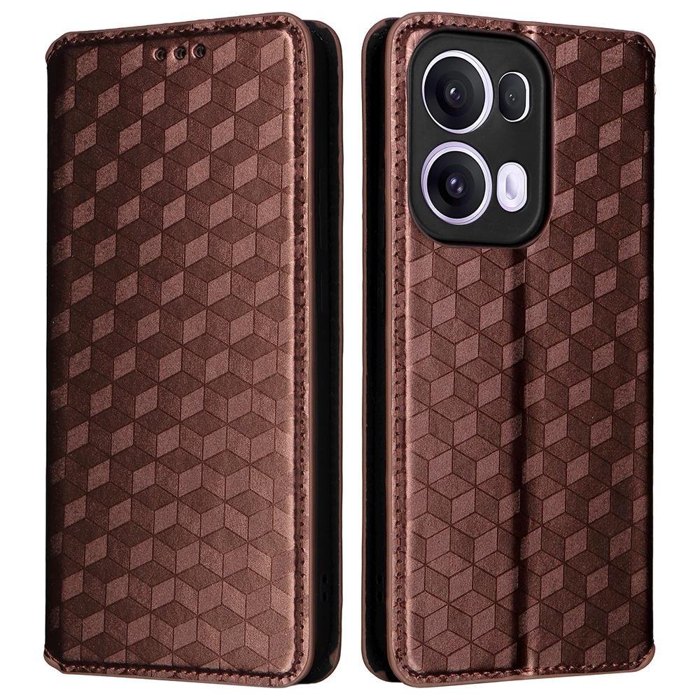 For Oppo Reno13 Pro 5G Wallet Case Rhombus Imprinted Leather Phone Cover