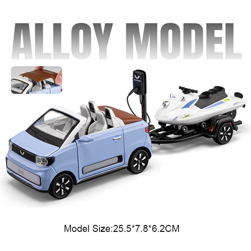 

1:24 Model Toy WULING MINI Convertible Cars Alloy Diecast Sound Light Doors Opened Pull Back Vehicle Toys Festival Gifts for Kid синий