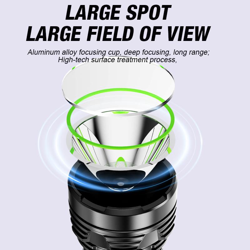 Outdoor handheld light searchlight portable flashlight high-power dual beam hanging light LED long-range construction site emer