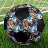 King Leo Size 5 Soccer Ball, Machine-Stitched PVC, Durable & High Bounce, All Ages Fit, Fan Merchandise, Matches & Outdoor Use.