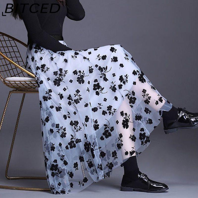 

Женская модная повседневная летняя весенняя юбка BITCED XXL светло-синий