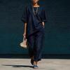 2026 Spot New Cross-border European and American Fashion Anti-denim Loose Wide-leg Pants Two-piece Set Elegant Casual Style