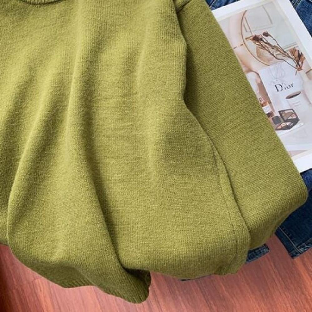 Navava Long Sleeve Knit Round Neck Simple Daily Nk2683