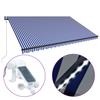 Retractable Awning with Wind Sensor & LED Lights 500 X 300 Cm Blue and White