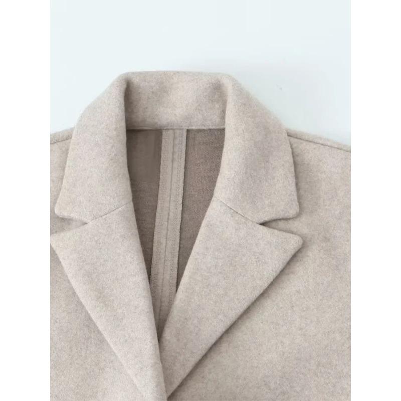 Women Fashion Solid Open Stitch Long Trench Coats Vintage V-Neck Full Sleeves Female Chic Lady Outfits