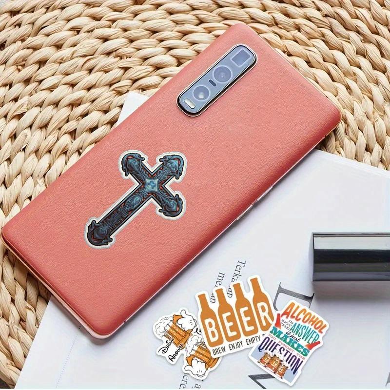 Cross Sticker Durable for Laptop, Car, Luggage, Skateboard & More - Perfect for Teens, Adults, Creative Decor & Gifting