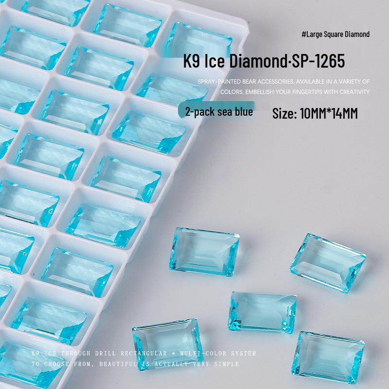 

Набор страз K9 для нейл-арта: Прозрачный леденец и прямоугольные стразы, овальный дизайн ледяного кубика сахара, украшения для DIY, 2 шт.