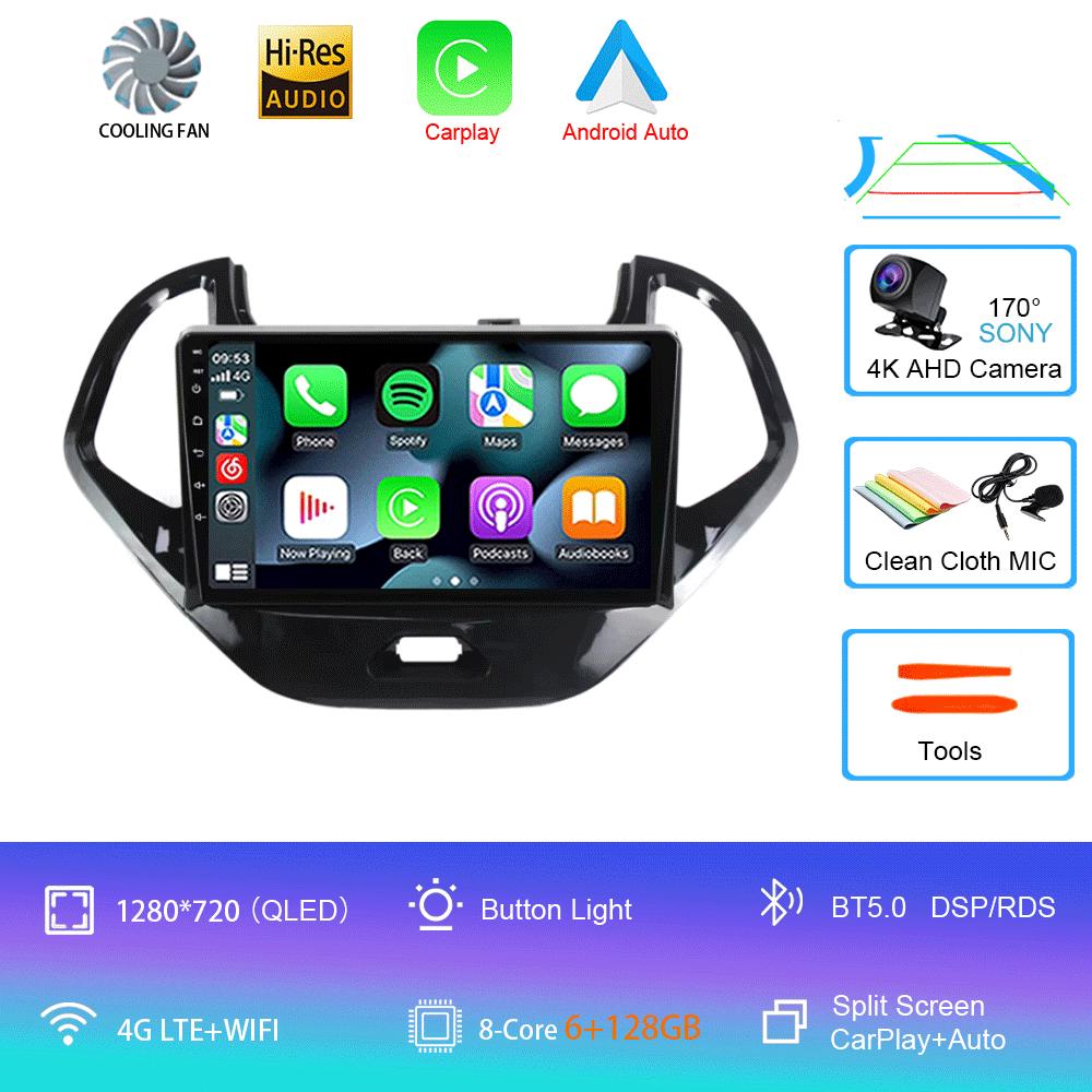 Android 14 For Ford FIGO 2015 2016 2017 2018 Car Radio Multimedia Video Player Navigation GPS 5G WIFI Carplay Auto 360 Camera