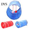 Pet Cat Kitten Tunnel Tube Toy Hide Playing Foldable House Hanging Ball Bell
