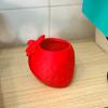 Cute Desk Organizer for Stationery Strawberry Shape Storage Container, 3D Printed Fruit Shaped Desktop Environmentally Friendly PLA Decor Trinkets