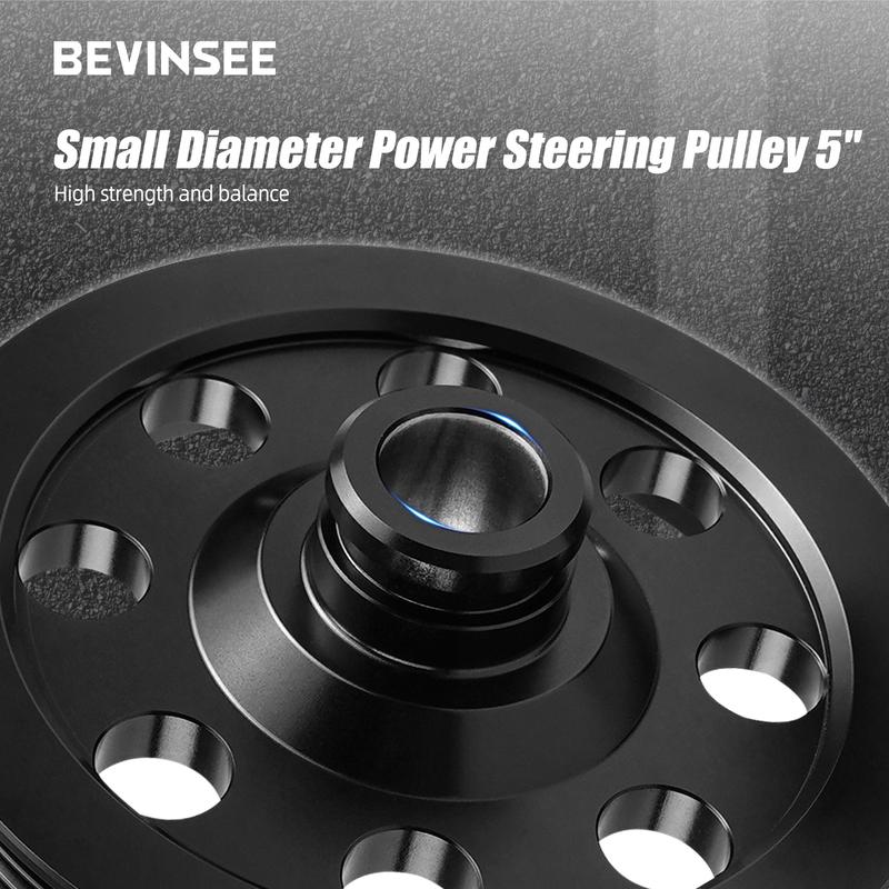Small Diameter Billet Aluminum 5" Pulley for Power Steering Compatible with LS Vortec 4.3L 4.8L 5.3L 5.7L 6.0L 6.2L Engine Model