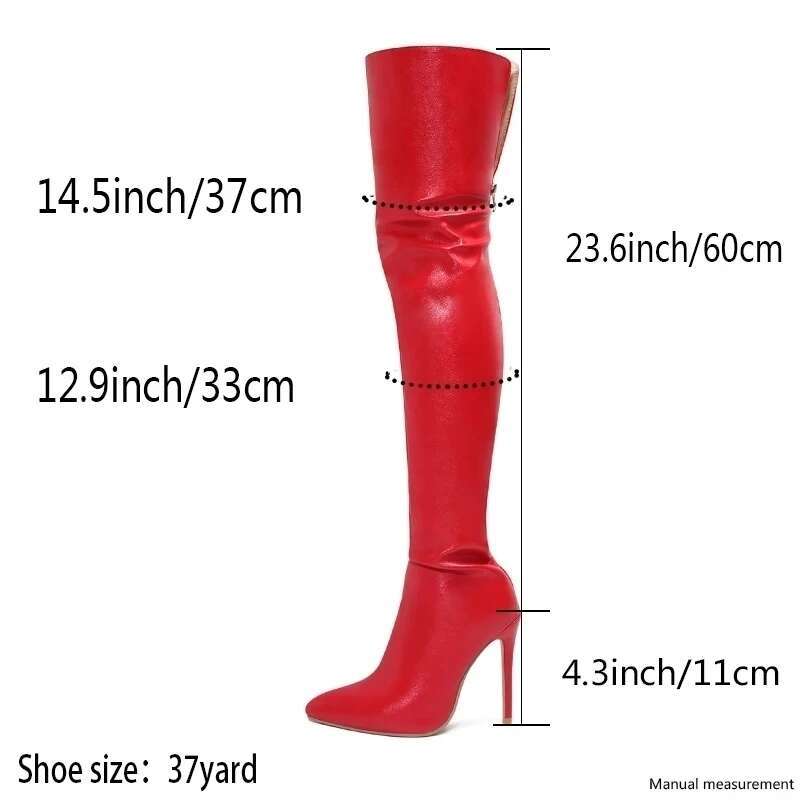 Big Size 40-46 Women's Boots High Heel 11cm Over Knee Boots Back Zipper Fashion Personality Boots