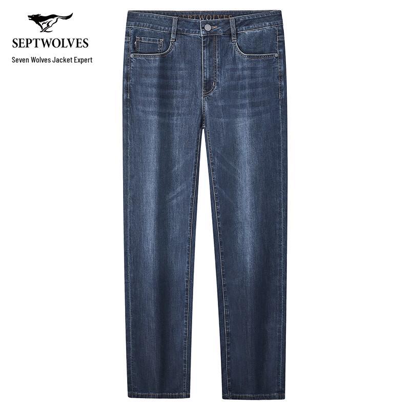Septwolves Men s Silk Blend Loose Straight Jeans M