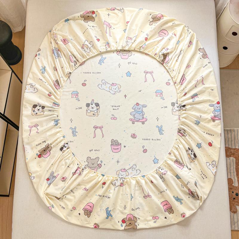 Soft Fitted Sheet Pure Cotton Bed Cover Single/Twin/Queen/King Size Bedsheet Non-slip Bed Linen sabanas (Pillowcase Need Order)