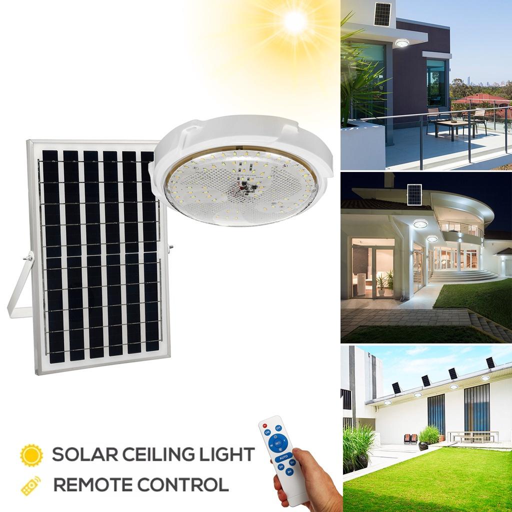 800W 3 Colors LED Solar Ceiling Light Solar Panel Light Indoor Outdoor Waterproof LED Ceiling Light with Remote Control