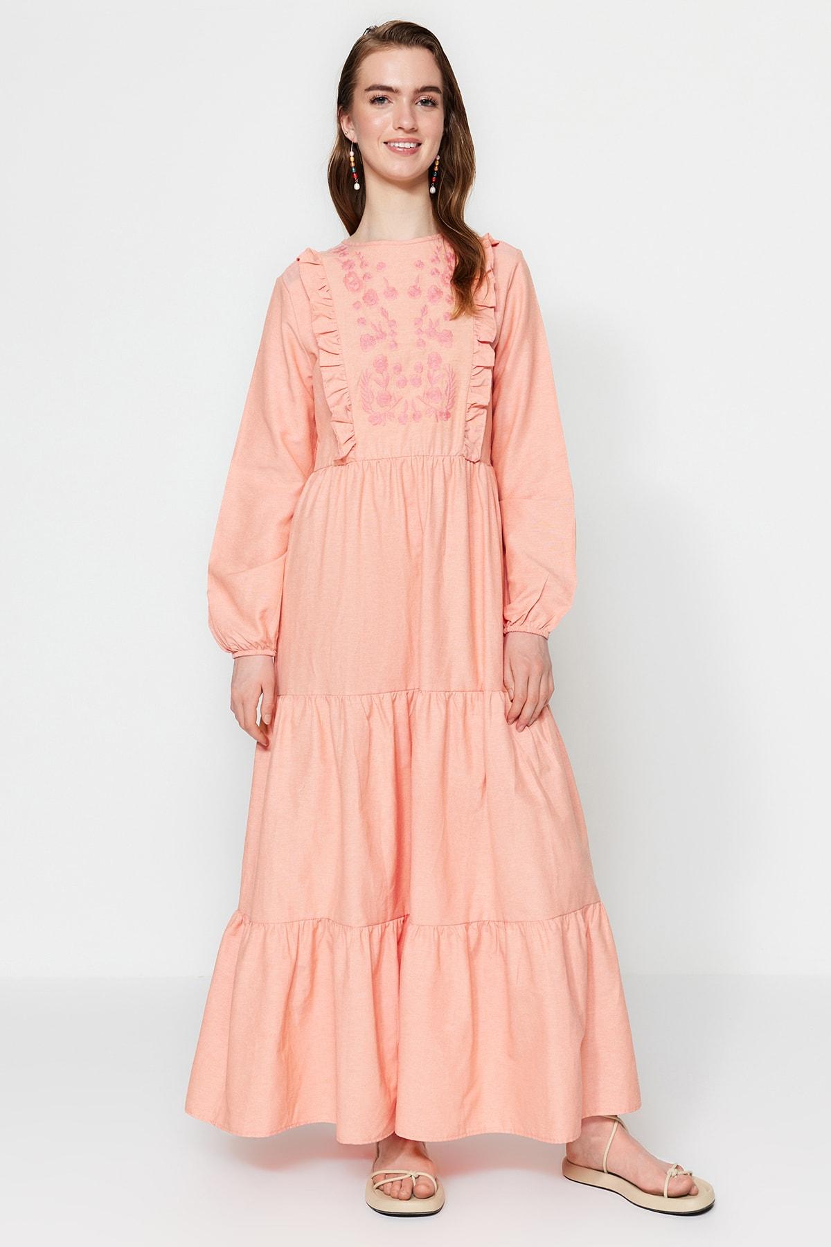 

Платье - Розовый - А-силуэт