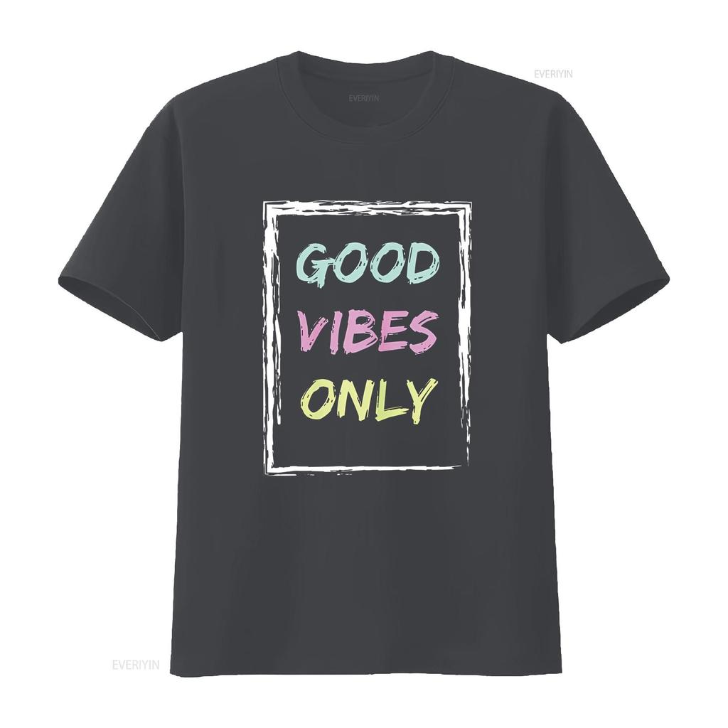 Women Tops Good Vibe Only Be Positive Inspirational Quote Short Seelve T Shirt vintage Washed Versatile Breathable Casual